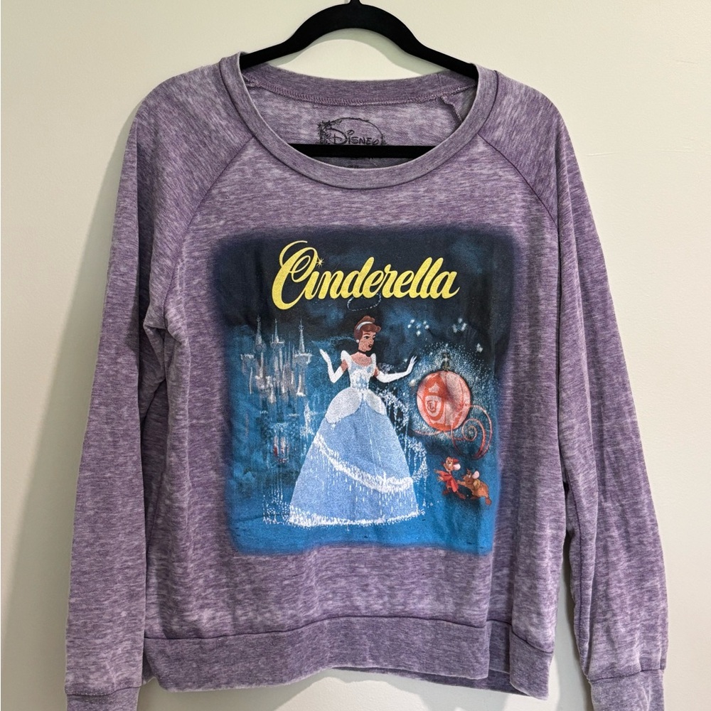Disney Lavender Graphic pullover Cinderella vintage vhs cover pumpkin carriage